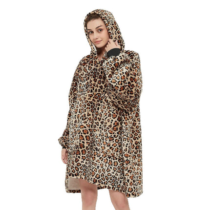 Hooded Blanket with Purple Dog Print, Large Size, Double-Sided Cotton Fleece, Comfortable and Warm, with Hood, for Lazy People, Suitable for Cross-Border Trade in Europe and America