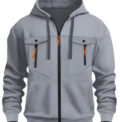 Cross-Border Men's New Autumn and Winter Men's Sweatshirts Amazon Independent Station Casual Trendy Zipper Pullover Sweatshirt Hoodie