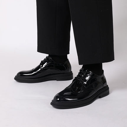 Men's Business Leather Shoes Cross-Border Foreign Trade New Brogue Carved Leather Shoes Fashionable Gentleman Trendy Groom Wedding Shoes