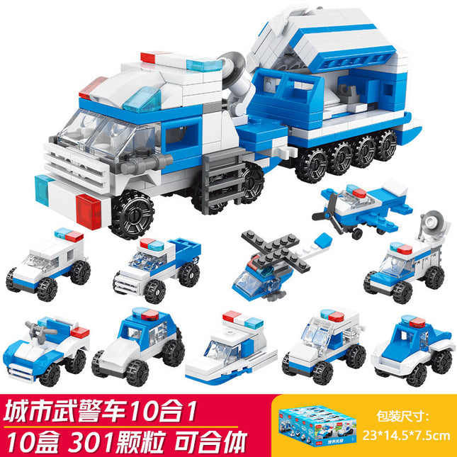 Lele Brothers 9113-9119 Project Fire Military Police Boys and Children Assembling Building Blocks Ornaments Toys