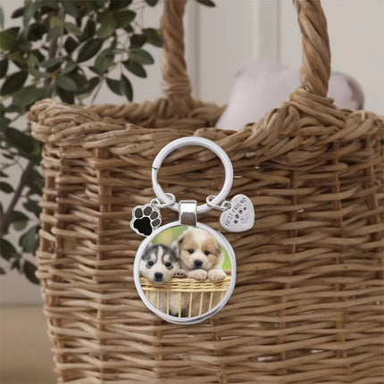 Amazon Cross-border Thermal Transfer Keychain Pet Keychain Metal Blank Thermal Transfer Keychain Pendant