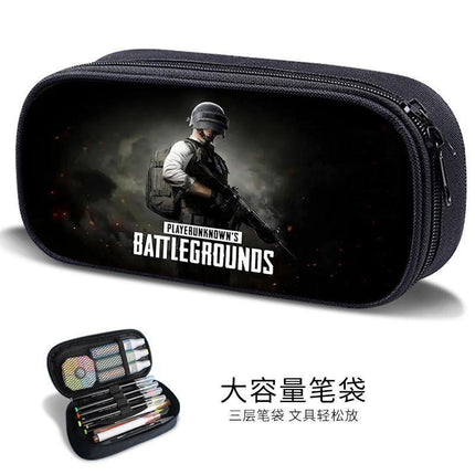 Sand Sculpture Pencil Bag for Boys, Multifunctional Stationery Box for Primary and Secondary School Students, Pubg Game Stationery Bag, Kidsren's Trendyy Pencil Bag
