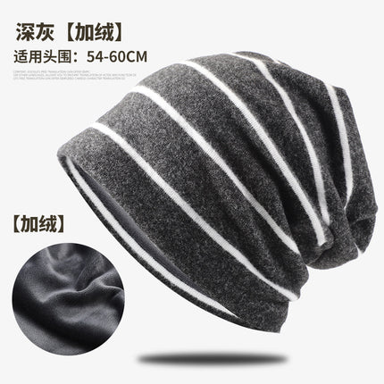 Hat Men's New Winter Warm Knitted Hat fleece-lined Stack Hat Cross-border Hot Selling Elastic Plush Pullover Cold Hat for Women