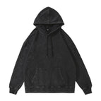 Washed black--washed hooded sweatshirt / S