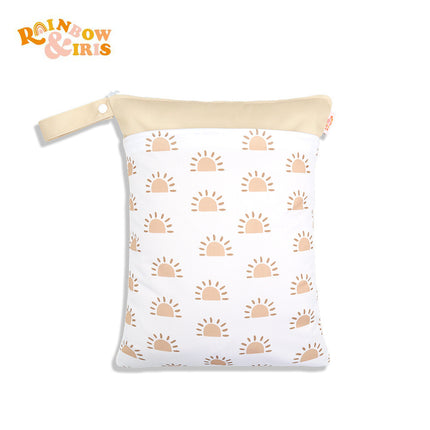 Nordic printing storage hanging bag cross-border hot sale baby diaper bag wetbag wet and dry separation double-layer waterproof bag