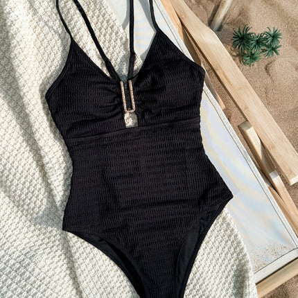 Cross-border Hot-selling one-piece Swimsuit Women's European and American Sexy Hollow Bikini Swimsuit Slim-fit Beach Vacation Foreign Trade Swimsuit