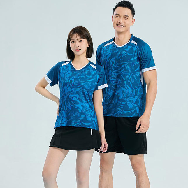 New Men's and Women's Quick-drying Breathable Adult Table Tennis Ball Suit Badminton Suit Tennis Sports Training Suit Running Suit Printed