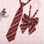 Wine red and yellow M (tie collar flower)