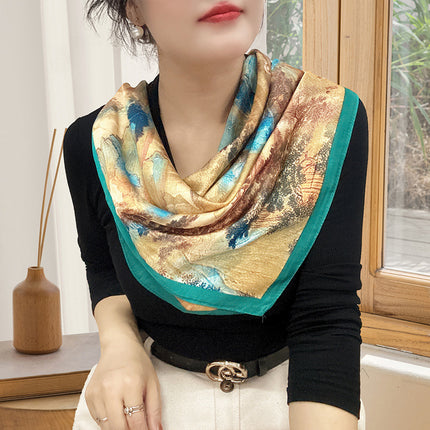 Spring and Summer 70cm Small Square Scarf Women's Autumn and Winter New Foreign Style Fashion All-match Shake Tone Same Scarf Scarf
