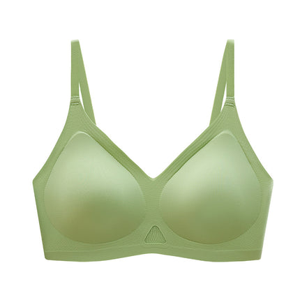 New Fixed Cup Sling Seamless Intimates Women's Silk Modal Push-Up Bra Without Rims Breathable Thin Bra