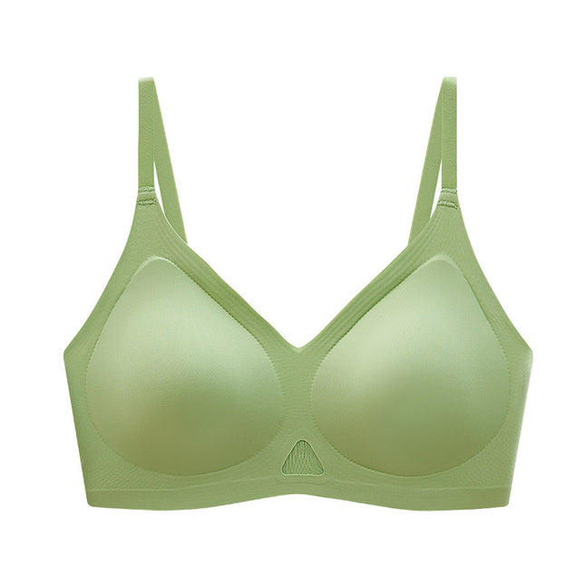 New Fixed Cup Sling Seamless Intimates Women's Silk Modal Push-Up Bra Without Rims Breathable Thin Bra