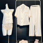 Champagne floral crop top & shorts set 103096 / M ( 40-50kg )
