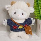 Gray xx sweater + dark brown bag / About 23cm
