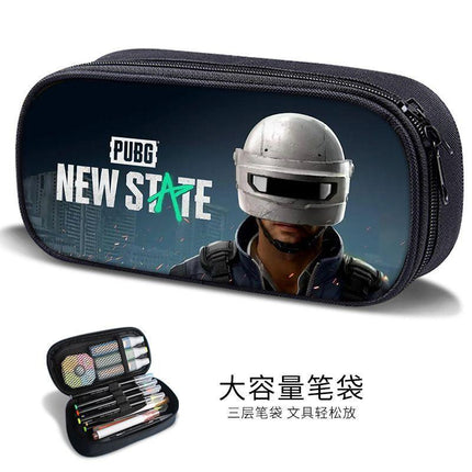 Sand Sculpture Pencil Bag for Boys, Multifunctional Stationery Box for Primary and Secondary School Students, Pubg Game Stationery Bag, Kidsren's Trendyy Pencil Bag