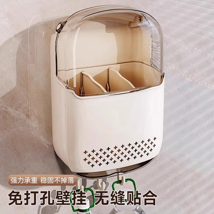Wall-mounted Chopsticks Storage Box Mildew-proof Household Kitchen Chopsticks Holder Drain Water Chopsticks Cage Knife and Fork Chopsticks Cage Dust-proof Belt Cover