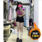 Black denim shorts [thick velvet version] / XS