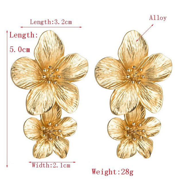 New Arrival All-Match Earrings Korean Style Geometric Flower Earrings Women's Ins Fashion European and American Earrings Jewelry earrings