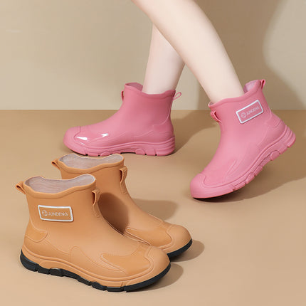 Fashionable Men's and Women's Rain Boots Short-Tube New Water Shoes Couple Rain Boots Non-Slip Waterproof Kitchen Car Wash Fishing Shoes Cross-Border Batch