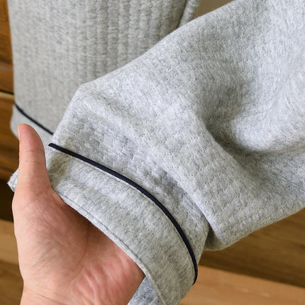 New Air Layer Men's Long Sleeve Trousers Cotton plus size Simple Pajamas Spring and Autumn Medium Thick Cotton Home Clothes