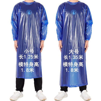 Thickened Beef Tendon Long-Sleeved Overalls Waterproof, Oil-Proof, Wear-Resistant, Acid and Alkali Resistant Slaughterhouse Stone Apron Reverse Dressing