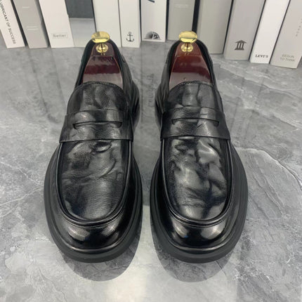 Doug Shoes Car Stitching Pedal Foot Set Business Casual Round Head Low Heeled Rubber Sweat Absorbing Breathable Cross-border Shallow Mouth
