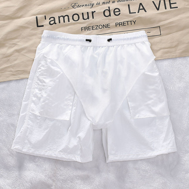 Summer Men's Beach Casual Shorts 2026 New Model Cross-Border Amazon Solid Color Simple Men's Shorts Dropshipping