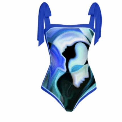 2023 European and American ins Style Belly-Covering Slim One-Piece Bikini Swimsuit Sun Protection Gauze Skirt Hot Spring Swimsuit Two-Piece Set