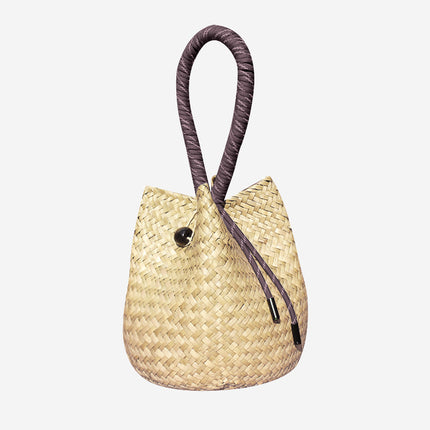 Chinese Red Festive Wedding Straw Woven Bag Bridesmaid Gift Bag Wedding Candy Box Handmade Woven Women's Shoulder Bag