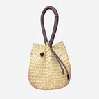 Original color screw bucket bag + (coffee color hand strap)