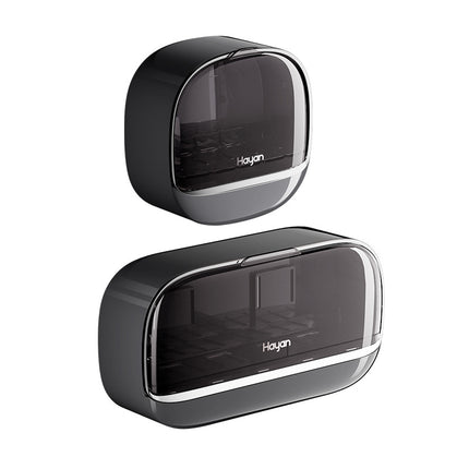 Double-compartment Soap Box Flip Cover Non-perforated Wall-mounted Draining Soap Box Bathroom Household High-end Light Luxury Storage Box