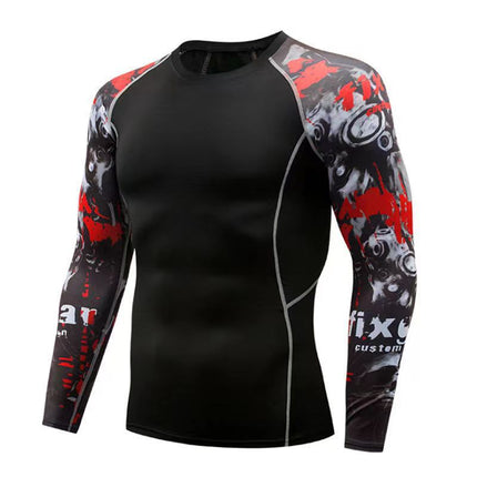 Sports tights long-sleeved men's quick-drying breathable workout clothes outdoor basketball cycling running training Sports bottoming clothes