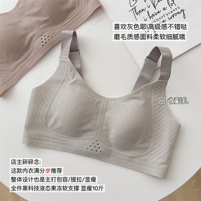 Ultra-thin Non-marking Underwear Women's Large Chest Small Slim-fit Breast Anti-sagging Comfortable plus size Non-rimmed Bra