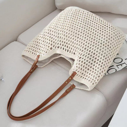 2026 New Style Single-Shoulder Beach Bag, Lazy Style Cotton Woven Bag, Internet Celebrity Style, Yunnan Travel Straw Woven Bag