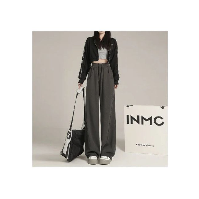 Banana Pants Women's Spring and Autumn 2025 New American Style Sweatpants Casual Loose Straight Drain Black Sports Wide Leg Pants