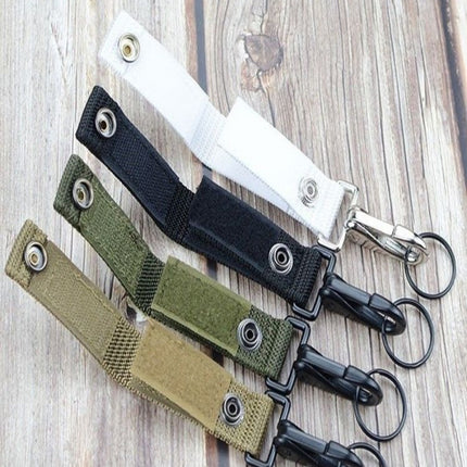 Outdoor Multifunctional Climbing Nylon Ribbon Keychain Hanging Buckle Hiking Camping Portable Clip CS Real Belt Buckle