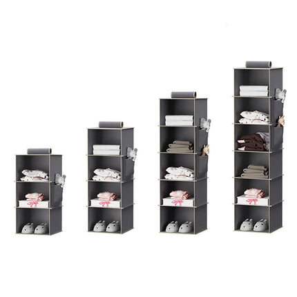 Foldable Metal Hook Velcro Bamboo Sheet Bearing Strong Multi-purpose Layered Wardrobe Finishing Storage Hanging Bag Wholesale