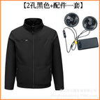 [2-hole complete set] black + (2 fans + cables + 20,000 power bank) / S/M