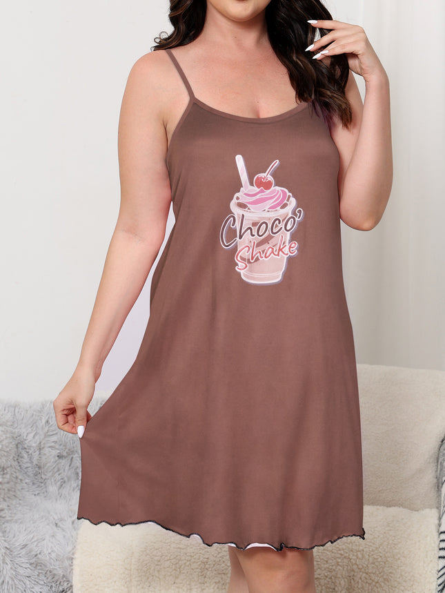 Cross-border plus size Pajamas for Foreign Trade Women's Summer Loose Comfortable Sexy Printed Sling Nightgown Home Clothes Wholesale