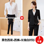 HL961 black suit trousers 1008 white long sleeve / M