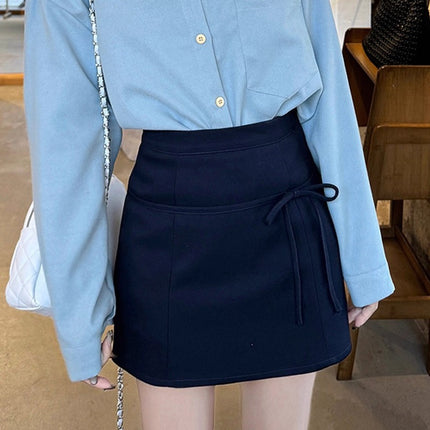 Bow A-Line Skirt for Women Spring 2025 New Age-Reducing High-Waist Design Niche Slimming Look Hip-Hugging Short Skirt