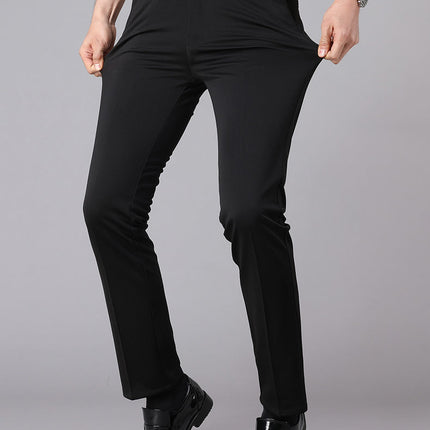 Men's suit pants young and middle-aged men's pants black men's pants slim iron-free business professional pants a generation of hair