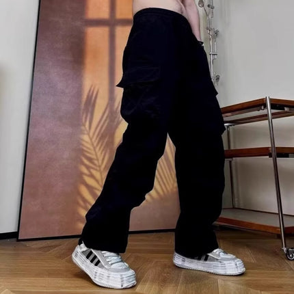 American Retro New Loose Casual Pants Men's Trendy Versatile Pants Summer Thin Drape Wide-Leg Floor-Length Trousers