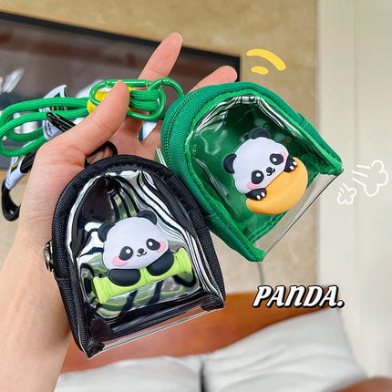Original Cute Patch Transparent Coin Purse Headset Mini Storage Bag Keychain Going Out Small Schoolbag Pendant