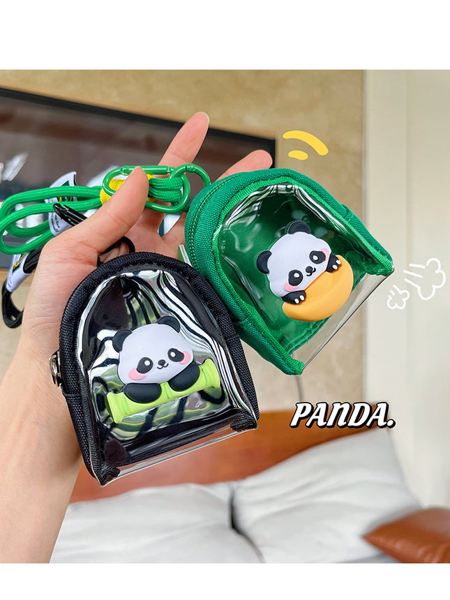 Original Cute Patch Transparent Coin Purse Headset Mini Storage Bag Keychain Going Out Small Schoolbag Pendant
