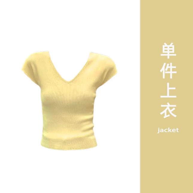 Skirt Summer Women's 2024 New Women's Fashionable Fashionable Western Style Top Short Skirt Tea Style Wear a Whole suit