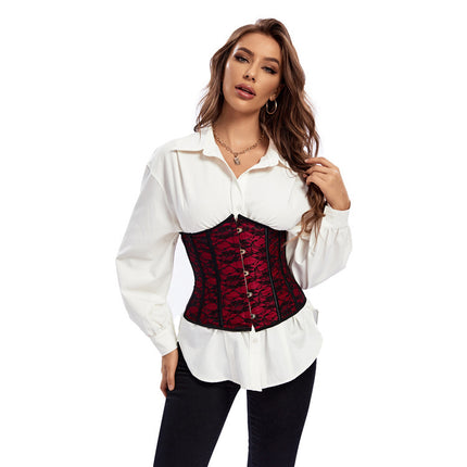 New Style Crimson Short Waist Seal Waist Clip Body-shaping Bone-shaping Garment Tunic Abdomen-tucking Women's Straight Hair Factory