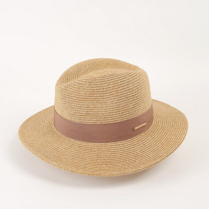 Panama Straw Hat Unisex Top Hat Jazz Hat Big Head Shade UV Protection All-match Trend Adjustable