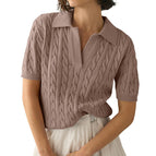 camel short-sleeved sweater / S
