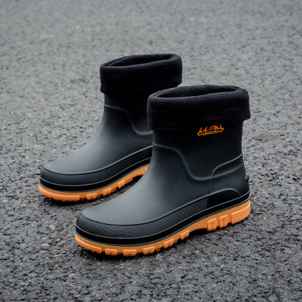 Cross-border Korean fashion non-slip rain boots waterproof kitchen shoes fishing car wash men's rain boots tube