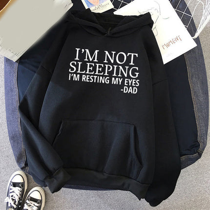 I didn't sleep I'm Not Sleeping printed hooded hooded vests autumn and winter European and American men and women cross the border